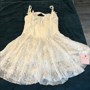 Elegant White Lace Negligee